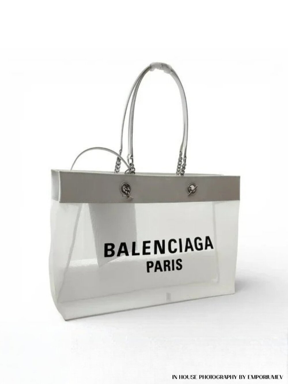 Balenciaga Paris Duty Free Medium White Tote Bag NWT (0238)
